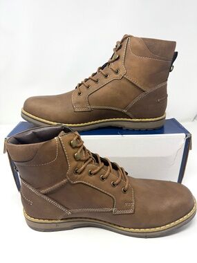 Saddlebred Lyle Dark Tan Vegan Leather‎ Lace Up Boots Men's Size 11M New In Box